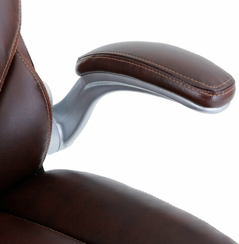 Кресло BRABIX PREMIUM &quot;Phantom EX-553&quot;, рециклированная кожа, регулируемый подголовник, коричневое, 532941