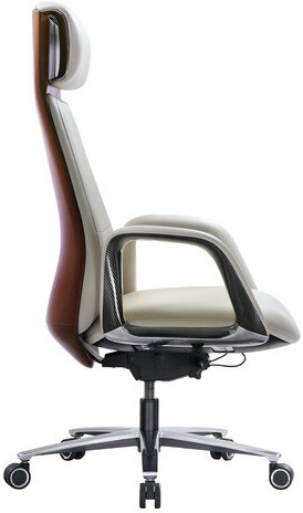 Кресло HAWASAN PREMIUM EX-820, синхромеханизм, слайдер, экокожа, белое/коричневое, 533237