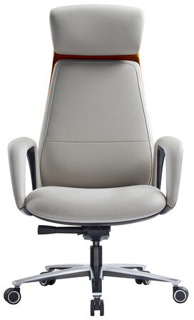 Кресло HAWASAN PREMIUM EX-820, синхромеханизм, слайдер, экокожа, белое/коричневое, 533237