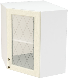 Шкаф верхний угловой со стеклом с 1 створкой Кухня Ницца ШВУС 590