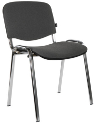 Стул для персонала и посетителей BRABIX &quot;Iso CF-001&quot;, хромированный каркас, ткань серая с черным, 531420