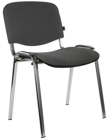 Стул для персонала и посетителей BRABIX &quot;Iso CF-001&quot;, хромированный каркас, ткань серая с черным, 531420
