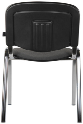 Стул для персонала и посетителей BRABIX &quot;Iso CF-001&quot;, хромированный каркас, ткань серая с черным, 531420