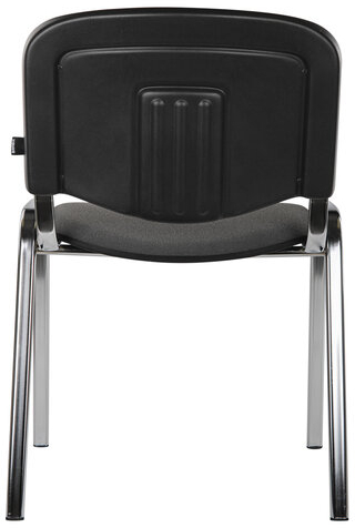 Стул для персонала и посетителей BRABIX &quot;Iso CF-001&quot;, хромированный каркас, ткань серая с черным, 531420