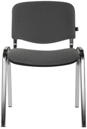 Стул для персонала и посетителей BRABIX &quot;Iso CF-001&quot;, хромированный каркас, ткань серая с черным, 531420