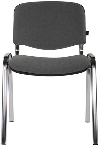 Стул для персонала и посетителей BRABIX &quot;Iso CF-001&quot;, хромированный каркас, ткань серая с черным, 531420