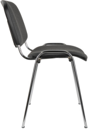 Стул для персонала и посетителей BRABIX &quot;Iso CF-001&quot;, хромированный каркас, ткань серая с черным, 531420