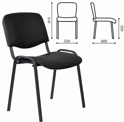 Стул STAFF &quot;Iso Lite CF-008&quot;, кожзам черный (Z-11), 532564