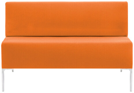 Диван мягкий двухместный &quot;Хост&quot; М-43, 1200х620х780 мм, без подлокотников, экокожа, оранжевый