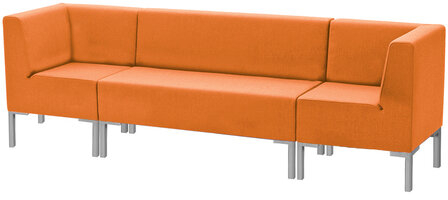 Диван мягкий двухместный &quot;Хост&quot; М-43, 1200х620х780 мм, без подлокотников, экокожа, оранжевый