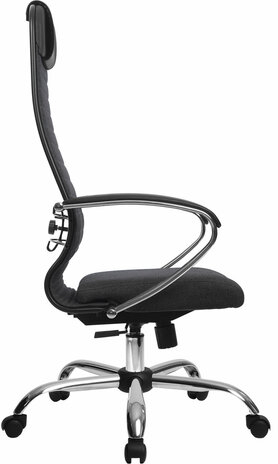 Кресло офисное МЕТТА &quot;К-27&quot; хром, ткань, сиденье и спинка мягкие, серое