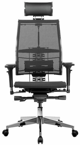Кресло МЕТТА &quot;YOGA&quot; Y 4DF B2-5D, адаптивная спинка, 3D-подголовник, сверхпрочная сетка, черное