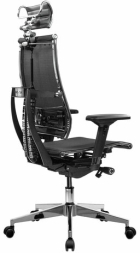 Кресло МЕТТА &quot;YOGA&quot; Y 4DF B2-5D, адаптивная спинка, 3D-подголовник, сверхпрочная сетка, черное