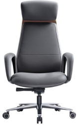 Кресло HAWASAN PREMIUM EX-820, синхромеханизм, слайдер, экокожа, графит/коричневое, 533238