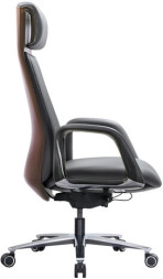 Кресло HAWASAN PREMIUM EX-820, синхромеханизм, слайдер, экокожа, графит/коричневое, 533238