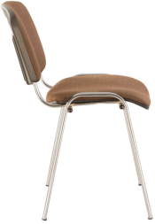 Стул для персонала и посетителей BRABIX &quot;Iso CF-001&quot;, хромированный каркас, ткань коричневая, 531421