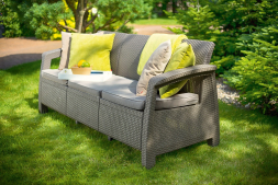 Диван садовый из ротанга Корфу Макс (Corfu love seat max) капучино