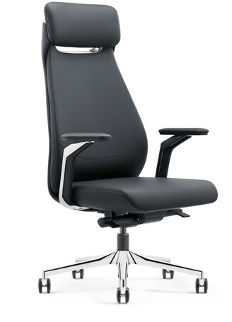 Кресло HAWASAN PREMIUM EX-830 X-ONE, синхромеханизм, алюминий, экокожа, черное, 533239