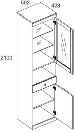 Шкаф с витриной 1V1D1SN JAGGER