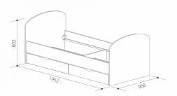 Кровать одинарная с ящиками ПМ-5