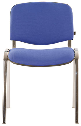 Стул для персонала и посетителей BRABIX &quot;Iso CF-001&quot;, хромированный каркас, ткань синяя с черным, 531422