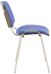 Стул для персонала и посетителей BRABIX &quot;Iso CF-001&quot;, хромированный каркас, ткань синяя с черным, 531422