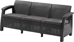 Диван садовый из ротанга Корфу Макс (Corfu love seat max) графит
