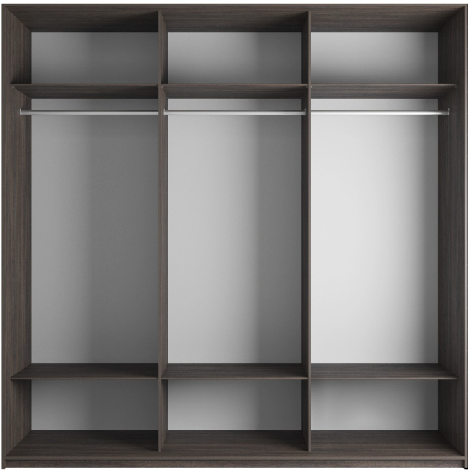 Шкаф-купе Эста 3-х дверный (Стекло черное, Стекло Диско черный) Венге Мали