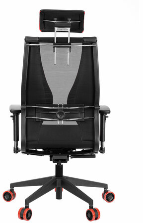 Кресло компьютерное МЕТТА &quot;ErgoLife&quot; 10 B2-170D, 2D-подголовник, экокожа/сетка, черное/красное