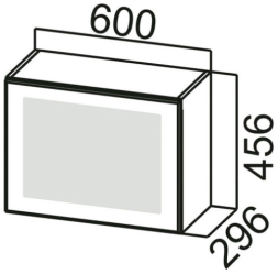 Шкаф навесной ШГ600с (горизонт. со стеклом) Вектор