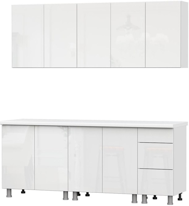 Кухонный гарнитур Модерн New Белый глянец (Бруно)