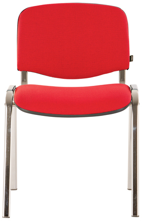 Стул для персонала и посетителей BRABIX &quot;Iso CF-001&quot;, хромированный каркас, ткань красная с черным, 531423