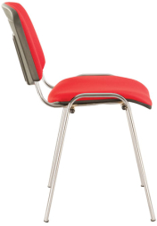 Стул для персонала и посетителей BRABIX &quot;Iso CF-001&quot;, хромированный каркас, ткань красная с черным, 531423