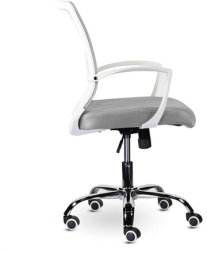 Кресло BRABIX &quot;Wings MG-306&quot;, пластик белый, хром, сетка, серое, 532012