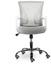 Кресло BRABIX &quot;Wings MG-306&quot;, пластик белый, хром, сетка, серое, 532012