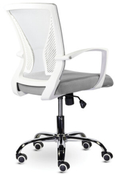 Кресло BRABIX &quot;Wings MG-306&quot;, пластик белый, хром, сетка, серое, 532012