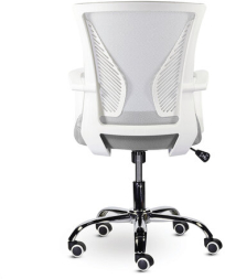 Кресло BRABIX &quot;Wings MG-306&quot;, пластик белый, хром, сетка, серое, 532012