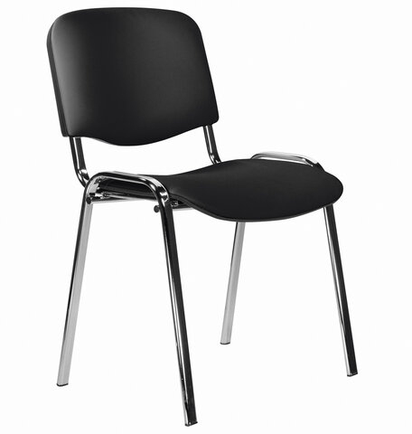 Стул STAFF &quot;Iso Lite CF-008&quot;, хром, кожзам черный (Z-11), 532567