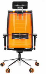 Кресло компьютерное МЕТТА &quot;ErgoLife&quot; 10 B2-160D, 2D-подголовник, экокожа/сетка, черное/оранжевое