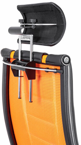 Кресло компьютерное МЕТТА &quot;ErgoLife&quot; 10 B2-160D, 2D-подголовник, экокожа/сетка, черное/оранжевое