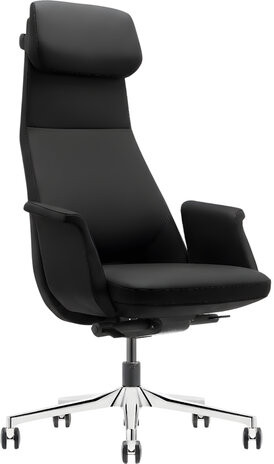 Кресло HAWASAN PREMIUM EX-840 STELLAR, синхромеханизм, алюминий, экокожа, черное, 533241