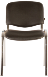 Стул для персонала и посетителей BRABIX "Iso CF-001", хромированный каркас, кожзам черный, 531424