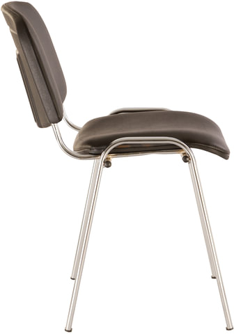 Стул для персонала и посетителей BRABIX &quot;Iso CF-001&quot;, хромированный каркас, кожзам черный, 531424