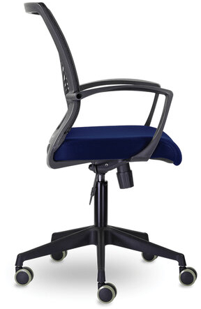 Кресло BRABIX &quot;Wings MG-309&quot;, пластик черный, сетка, черное/синее, 532013
