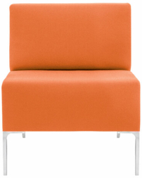 Кресло мягкое &quot;Хост&quot; М-43, 620х620х780 мм, без подлокотников, экокожа, оранжевое