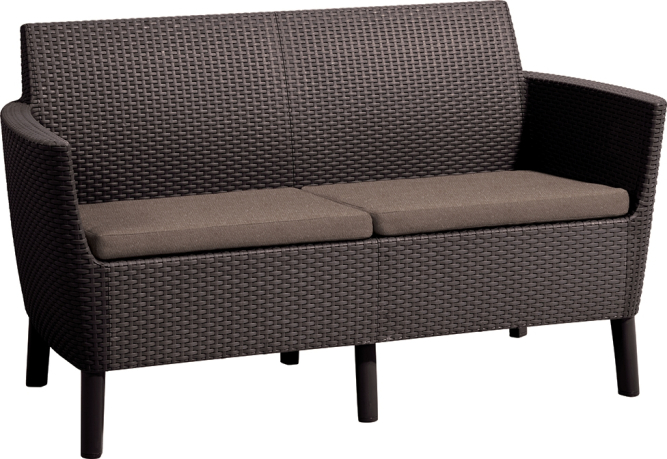 Диван садовый из ротанга Салемо 2-х местный (Salemo 2 Sofa), коричневый