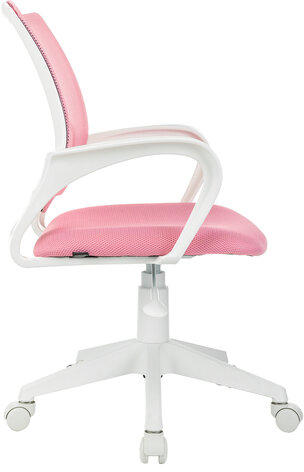 Кресло BRABIX &quot;Fly MG-396W&quot;, с подлокотниками, пластик белый, сетка, розовое, 533008