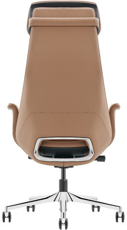 Кресло HAWASAN PREMIUM EX-840 STELLAR, синхромеханизм, алюминий, экокожа, коричневое, 533242