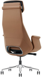 Кресло HAWASAN PREMIUM EX-840 STELLAR, синхромеханизм, алюминий, экокожа, коричневое, 533242