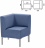 Кресло мягкое угловое &quot;Хост&quot; М-43, 620х620х780 мм, без подлокотников, экокожа, голубое